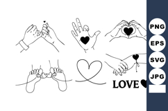 Hand gesture love symbols with heart shapes and linked finge Product Image 1