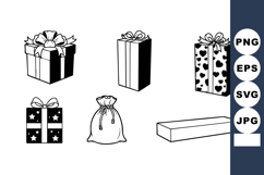 Gift boxes and bag vector with ribbons and decorative pa Product Image 1