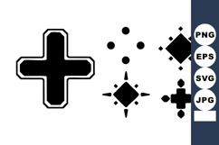 Set of black cross and sparkle symbols vector illustration f Product Image 1