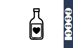 Bottle with heart symbol simple black outline vector icon il Product Image 1