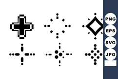 Black sparkle star shapes vector collection with dotted deco Product Image 1