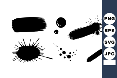 Black ink splatters and brush strokes vector illustration de Product Image 1