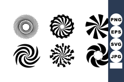 Abstract black spiral swirl shapes vector illustration Product Image 1