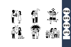 Romantic couples celebrating love with gestures and affectio Product Image 1