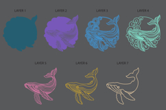 3D Layered whale fish SVG 3d Paper Cut Papercut template sea Product Image 4