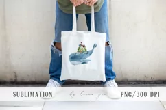Watercolor cute whale clipart / underwater clipart- 1png Product Image 3
