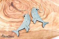 Whale Earrings Laser Cut Design - Summer Dangle Earrings Product Image 3