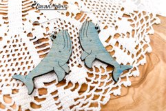Whale Earrings Laser Cut Design - Summer Dangle Earrings Product Image 4