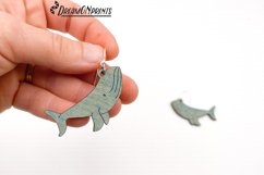 Whale Earrings Laser Cut Design - Summer Dangle Earrings Product Image 2