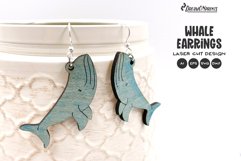 Whale Earrings Laser Cut Design - Summer Dangle Earrings Product Image 1