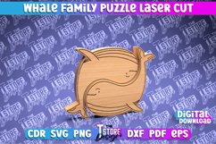 Whale Family Puzzle Laser Cut | Family Puzzle Laser Cut |CNC Product Image 1