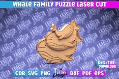 Whale Family Puzzle Laser Cut | Family Puzzle Laser Cut |CNC Product Image 1
