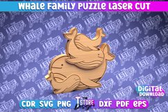 Whale Family Puzzle Laser Cut | Family Puzzle Laser Cut |CNC Product Image 1