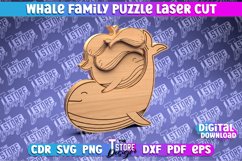 Whale Family Puzzle Laser Cut | Family Puzzle Laser Cut |CNC Product Image 1