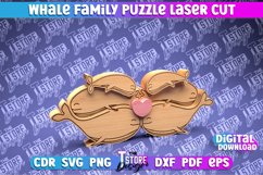 Whale Family Puzzle Laser Cut | Family Puzzle Laser Cut |CNC Product Image 1