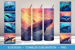 Fantastic Whale Tumbler Wrap Sublimation Product Image 1