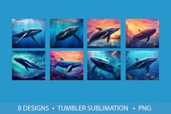 Fantastic Whale Tumbler Wrap Sublimation Product Image 2