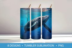 Fantastic Whale Tumbler Wrap Sublimation Product Image 7