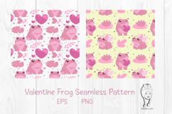 Valentine Frog Seamless Pattern Cute Pink Frog Love Pattern Product Image 1