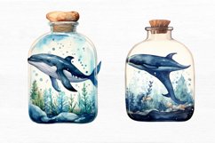 Whale in Bottle Watercolor Sublimation Clipart Product Image 4