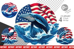 Whale 4th of July Clipart Product Image 1