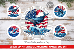 Wind Spinner Whale 4th of July Product Image 1