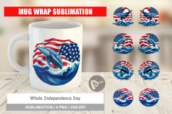 Mug Wrap Whale 4th of July Product Image 1