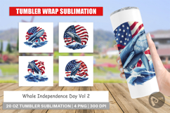 Tumbler Whale 4th of July Product Image 1