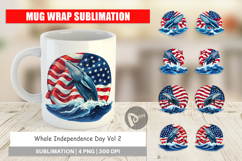 Mug Wrap Whale 4th of July Product Image 1