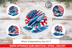 Wind Spinner Whale 4th of July Product Image 1