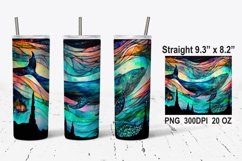 Ocean Whale Neon Tumbler Wrap, Sublimation Tumbler Wrap Product Image 1