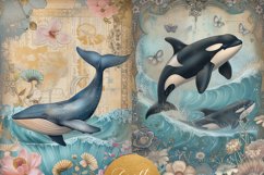 Floral Whales Decoupage Craft Sheets Product Image 5