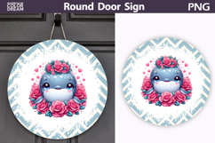 Whale Floral Round Sign | Mothers Day Sublimation Product Image 1