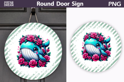 Whale Floral Round Sign | Mothers Day Sublimation Product Image 1