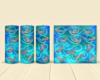 Ocean Whale Skinny Tumbler Wrap, Beach Sublimation Tumbler Product Image 2