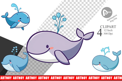 Whale Spout Clipart Product Image 1