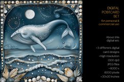 Whales Of The Magic Ocean Postcard &amp; Art - 3 JPEG Files Product Image 4
