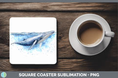 GorgeousWhales Sketch Square Coaster design.