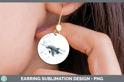 GorgeousWhales Sketch Round Earrings design.