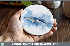 GorgeousWhales Sketch Round Coaster design.