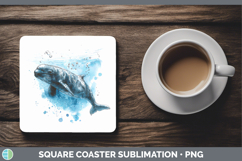 GorgeousWhales Sketch Square Coaster design.