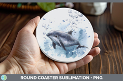 GorgeousWhales Sketch Round Coaster design.