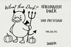 Line Art Cute Halloween Duck | EPS, SVG, PNG Product Image 1