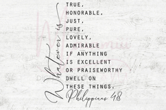 Whatever Is True SVG, Bible Verse SVG, Philippians 4:8 SVG Product Image 4