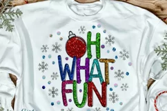 Oh What Fun Sublimation Png, Christmas Png, Faux Sequin Product Image 2