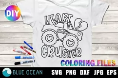 Heat Crusher SVG, Heart crusher coloring shirt SVG Product Image 1