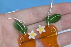 Mango Flower Hoop Earring Laser Cut File- SVG FILE Product Image 3
