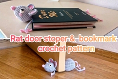 2-in-1 Rat Crochet Pattern Bundle Door Stopper &amp; Bookmark Product Image 1