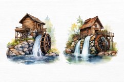 Water Wheel Watercolor Sublimation clipart Product Image 8