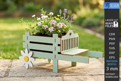 Wheelbarrow Planter Laser Cut | Garden Decor | Flower Holder Product Image 1